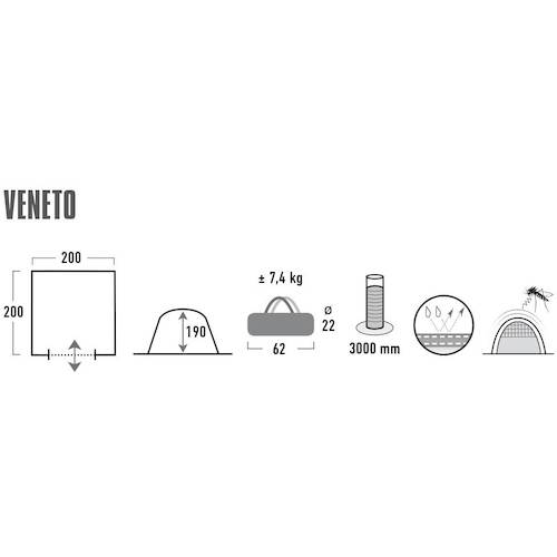 하이피크 텐트 벤트 그레이 블루 200×20cm 14026 1 S