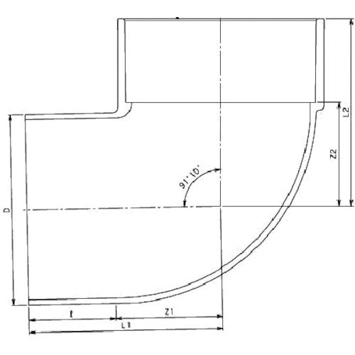 Maezawa 90 degree single elbow 90KL50JC 90KL50JC 1 piece