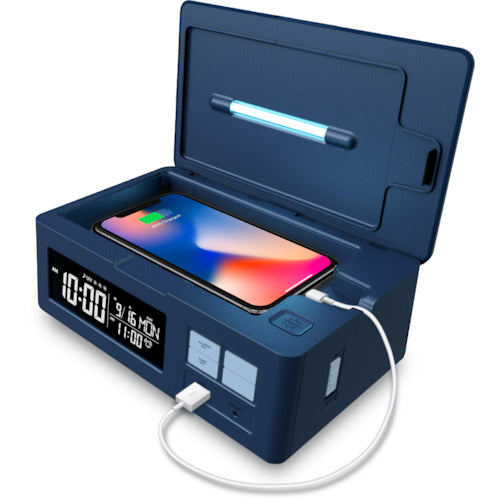 ADESSO Clock (Digital Display) Foch with Alarm and Snooze Function UV Sterilization Completion Alarm 215 x 133 x 84 mm PS-01 1 pc