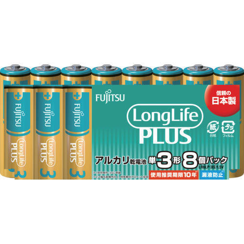 FDK Alkaline Battery AA Long Life Plus 8-Pack LR6LP(8S) 1 PK