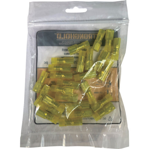 Stronghold nylon fully insulated crimp terminal, female type, wire size: AWG12-10/3.5-5.5sq, for 250 tabs, 25 pieces, EDNF10-250FI-Q, EDNF10-250FI-Q, 1 bag