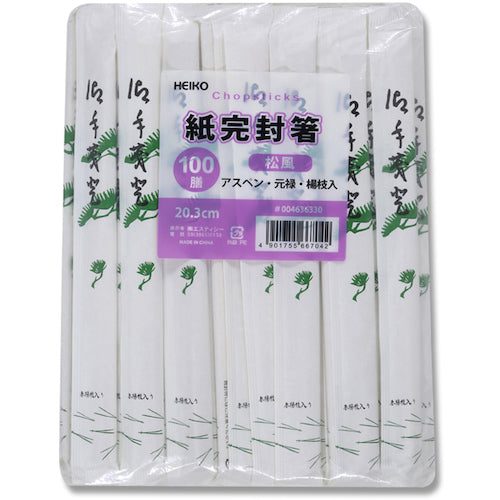 HEIKO 헤이코 아스펜 원록 젓가락 종이 완봉 송풍 100개들이 004636330 1봉