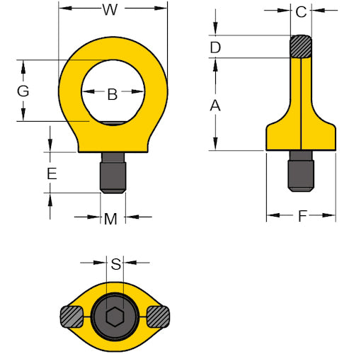 YOKE 落下防止用PSAステンレスアイポイント M16x2 2人用 8-285-015 1 個