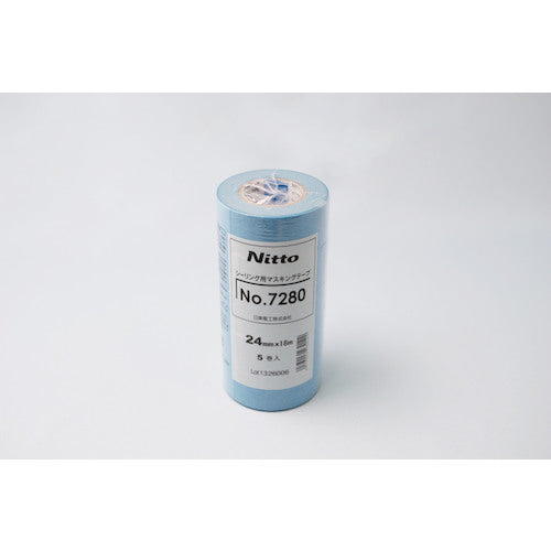 Nitto Sealing Masking Tape No. 7280 24mm x 18m 5 rolls Blue NO7280-24 1 PK