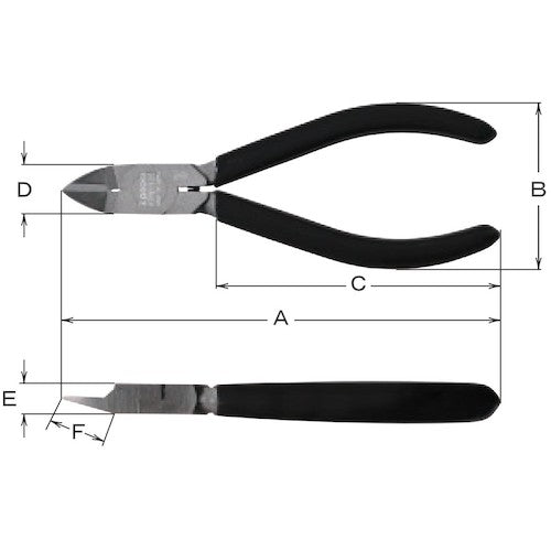 Three Peaks Single-edged Plastic Nippers 125mm KPN-125G-S 1 piece