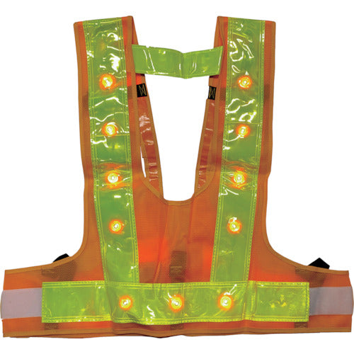 Mizukei LED safety vest for full harnesses can be worn King size Yellow/Yellow Red LED 5941163 1 piece