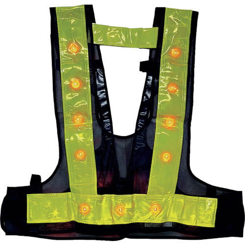 Mizukei LED safety vest for full harnesses, can be worn, king size, navy/yellow, red LED, 5941162, 1 piece