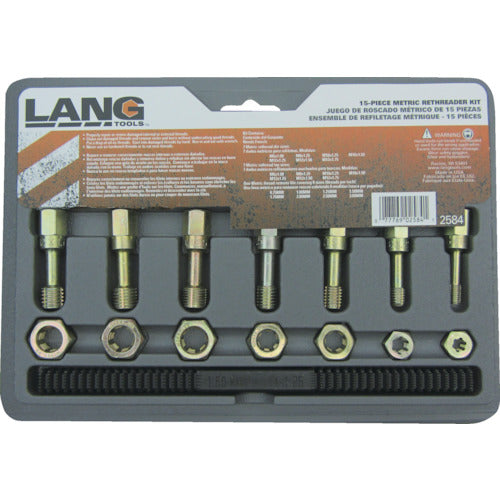 Lang Tools Thread Repair Tool Set 15-piece Tap and Die Set Metric Compatible 2584 1 S