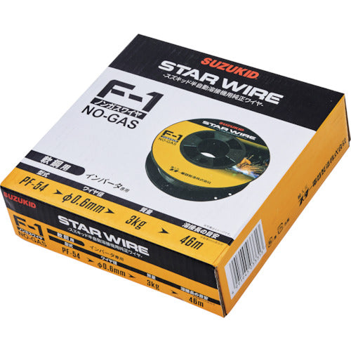 SUZUKID 溶接用ワイヤ スターワイヤF−1 軟鋼用ノンガスワイヤ 0.6φ×3kg PF-54 1 巻