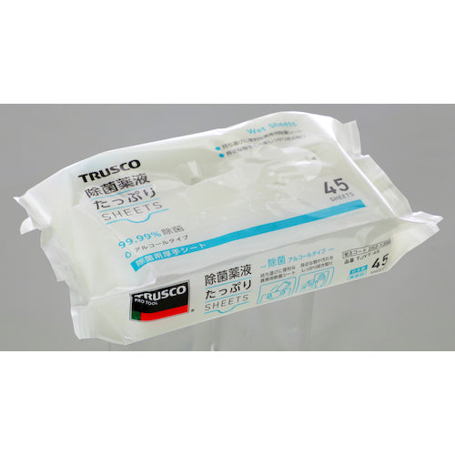 TRUSCO 除菌薬液たっぷりシート45枚 TJYT-45 1 PK