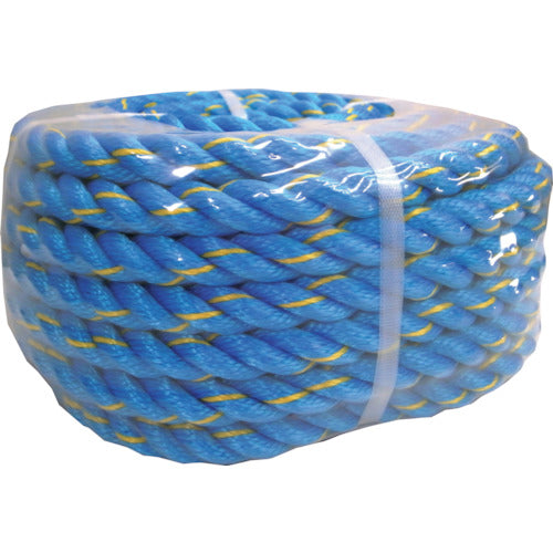 まつうら 建築現場「親綱」交換用青色ニューテトロンロープ 16mmΦ×20m 丸巻パック NEW-TETORON-1620BLUE-PACK 1 巻