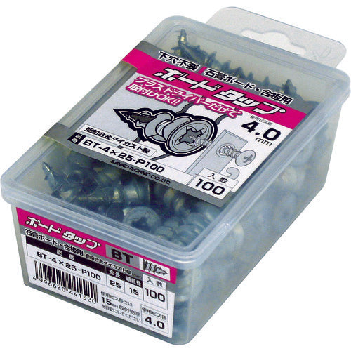 サンコー ボードアンカー ボートタップ 亜鉛合金ダイカスト (100本入) BT-4X25-P100 1 PK