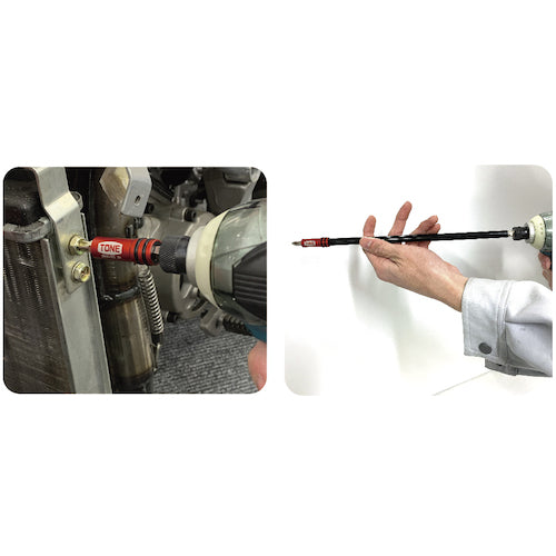 TONE Electric Drill Bit Holder, 6.35mm Socket, 65mm Overall Length, 2BHA-065, 1 pc