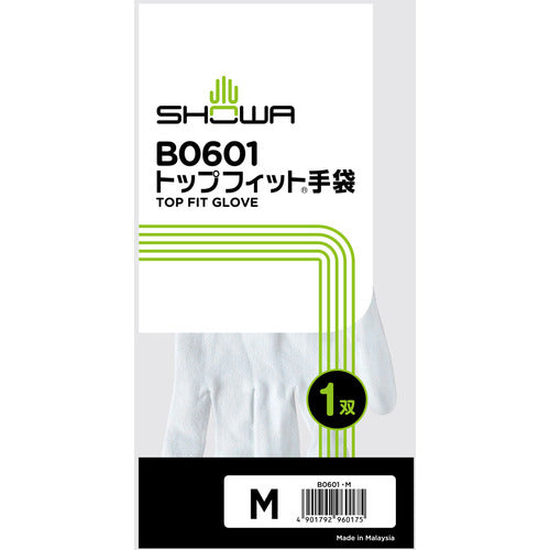 SHOWA 소아텍 탑 피트 장갑 B0601 화이트 M 사이즈 B0601-M 1 쌍