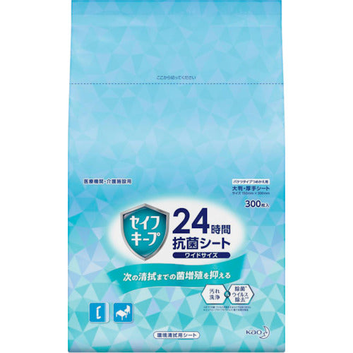 Kao 業務用セイフキープ 24時間抗菌シート ワイドサイズ バケツタイプつめかえ用 300枚 400567 1 個