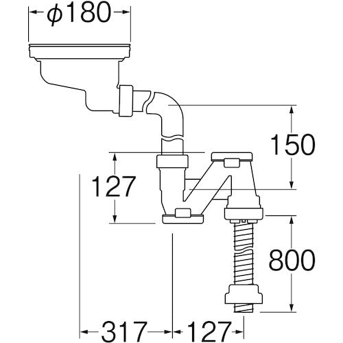 SANEI ステンレス排水口トラップ H65610S 1 個