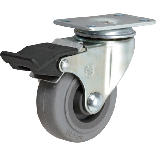 SAMSONG Plate-type Light-duty Caster with Swivel Stopper 50mm TP3020-01-PLY-FLB 1 pc