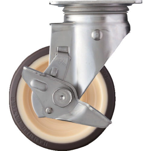 ハンマー Sシリーズオールステンレス 旋回式ウレタン車輪(ローラーベアリング)125mm ストッパー付 313S-UB125 1 個
