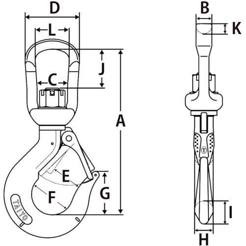 TAIYO V 벨 후크 1.25t(1013662) VHS-1.25 1개