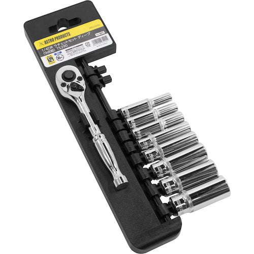 アストロプロダクツ AP 1/4DR ラチェットセット ディープ (9点組) TS290 2002000032904 1 S