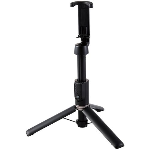 ELECOM Smartphone Tripod Selfie Stick 2-way with Bluetooth Remote Control Black P-STSR02BK 1 unit