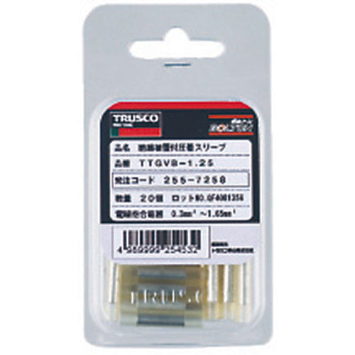 TRUSCO Insulated Crimp Sleeve Stranded Wire 0.30-1.65mm 2B Type 20 Pieces T-TGVB-1.25 1 PK