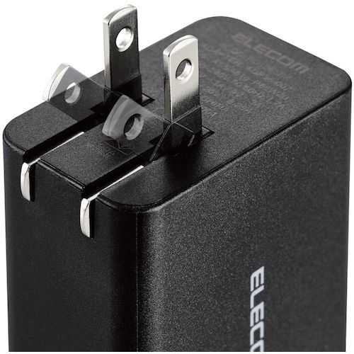 ELECOM AC Adapter for Notebook PCs PD Certified 65W Type-C1 Port GaN C-C Cable Black ACDC-PD1265BK 1 pc