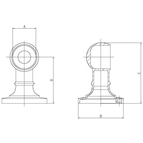 TRUSCO Chrome Bracket Φ32 Stop TCRB-32S 1 pc