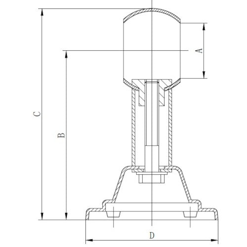TRUSCO Stainless Steel Long Neck Bracket Φ32 TCRBLS-32T 1 pc
