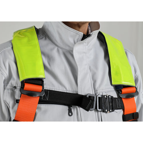 TRUSCO 肩パットの上から取り付け可能なフルハーネス用反射材 2枚入 イエロー LRBFH-Y 1 組