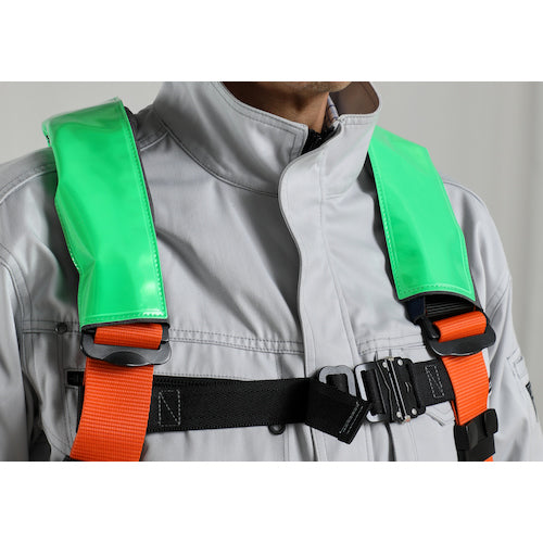 TRUSCO 肩パットの上から取り付け可能なフルハーネス用反射材 2枚入 グリーン LRBFH-G 1 組