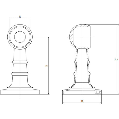 TRUSCO Chrome Long Neck Bracket Φ16 TCRBL-16S 1 pc