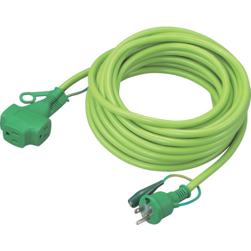 TRUSCO Triple Pokkin Extension Cord 10m Green TPVS-10E 1 pc
