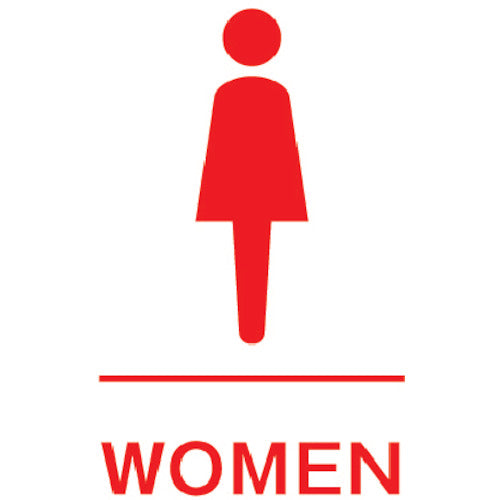 TRUSCO ドアプレート 女性トイレ 裏面テープ付 40X60 厚み2MM TDP-JYO 1 枚