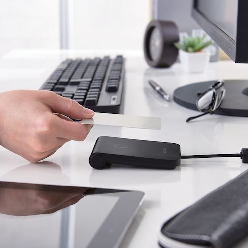 ELECOM IC Card Reader/Writer, Non-Contact Type, 1m Cable, Black, MR-ICA001BK, 1 pc