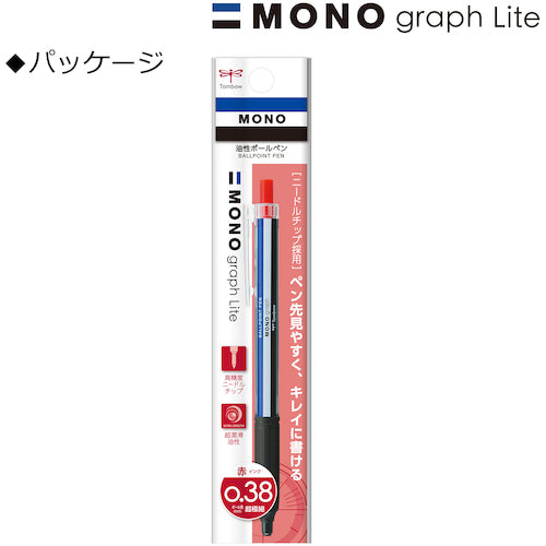 Tombow 유성 볼펜 모노 그래프 라이트 0.38 적색 잉크 FCE-112A 1 개