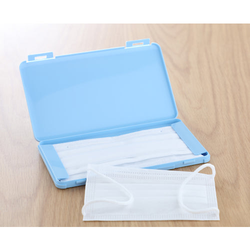 TRUSCO 携帯用樹脂製マスクケース 190X110X12mm ライトブルー MSC-LB 1 個
