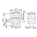 TRUSCCO 고정구 푸시 마운트 블랙 (100개들이) TPM80-8 1봉
