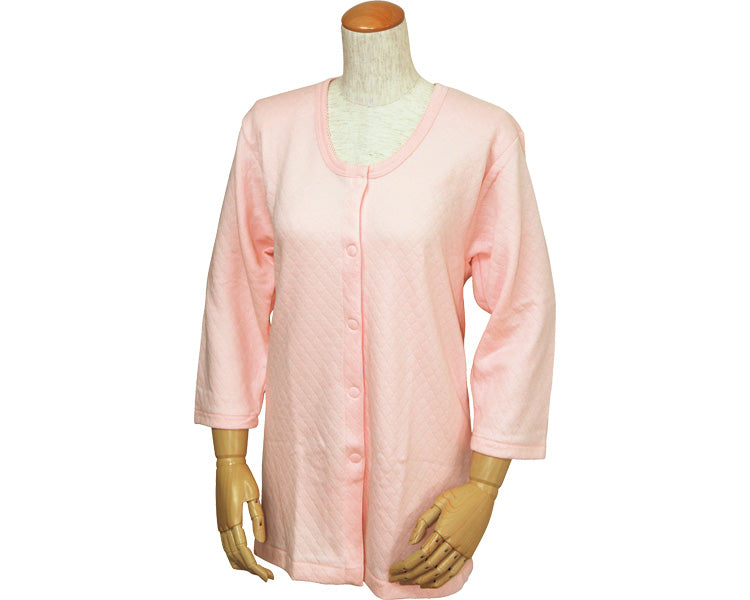 キルト八分袖前開きシャツ(ワンタッチテープ式) 婦人用 / W461 ピーチ LL 1 枚