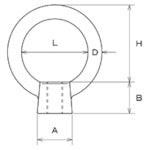 TRUSCO Stainless Steel Big Eye Nut (Cast) 10mm TINB-10M 1 pc