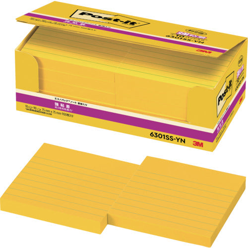 3M 포스트-잇 강점착 라인 노트 6301SS-Y 6301SS-YN 1 PK