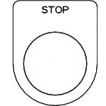 TRUSCO Switch Nameplate STOP Black φ25.5 (5 pieces) P25-36-5P 1 PK