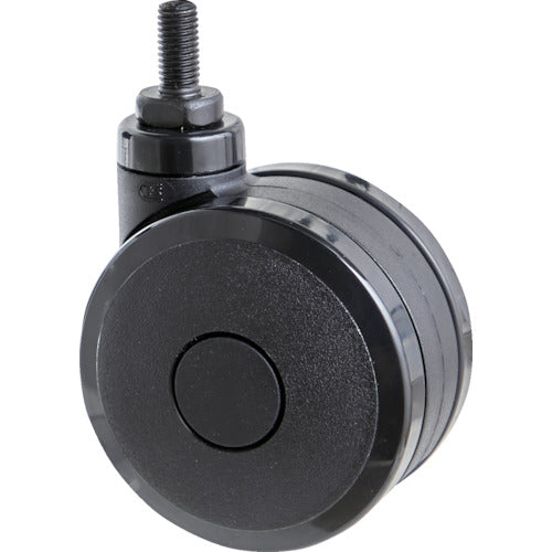 TRUSCO 나사식 쌍륜 캐스터 엘라스토머-휠 바퀴 Φ75 M12 블랙 TDGG75-M12-BK 1개