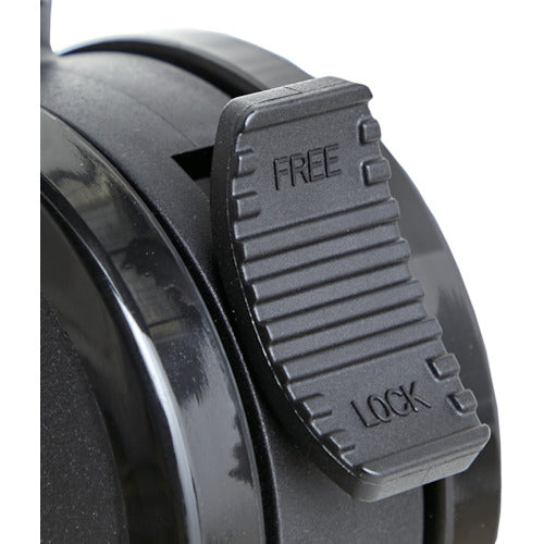 TRUSCO 나사 포함 쌍륜 캐스터 엘라스토머-휠 바퀴 스토퍼 부착 Φ100 M10 블랙 TDGGS100-M12-BK 1개