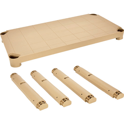 TRUSCO Plastic Shelf Shelf Set, Shelf Spacing Height 515mm, 4 Legs Included, Light Sand, TPT-344S-LS 1 S