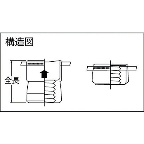 TRUSCO 인서트 너트 M6X1.0 하공 9.6 5개입 팩 (스틸 SUM23L) T-INS-610 1 PK