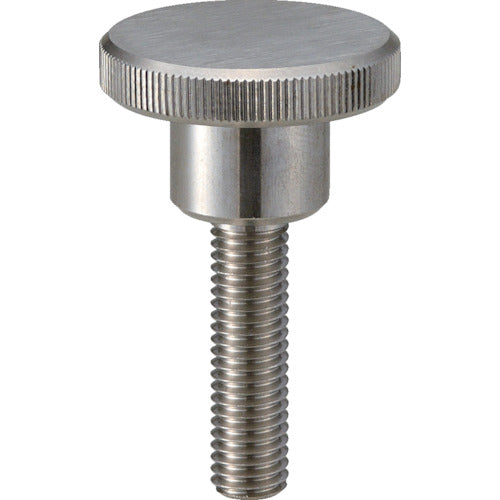 TRUSCO Knurled Knob Stepped Male Thread Stainless Steel Outer Diameter 16 x Thread M3 TKKBT-M3X16S 1 pc