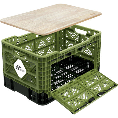 TRUSCO Folding Mesh Container 48L Wooden Lid TR-MPB48-WF 1 pc