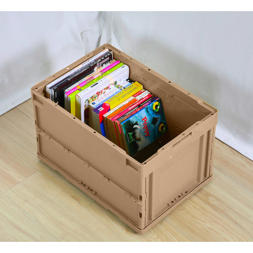 TRUSCO Oricon Foldable Container with Lid 50L Coyote CT50-CYT 1 pc