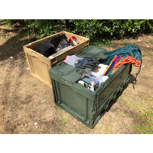 TRUSCO Oricon Foldable Container with Lid 50L OD CT50-OD 1 pc